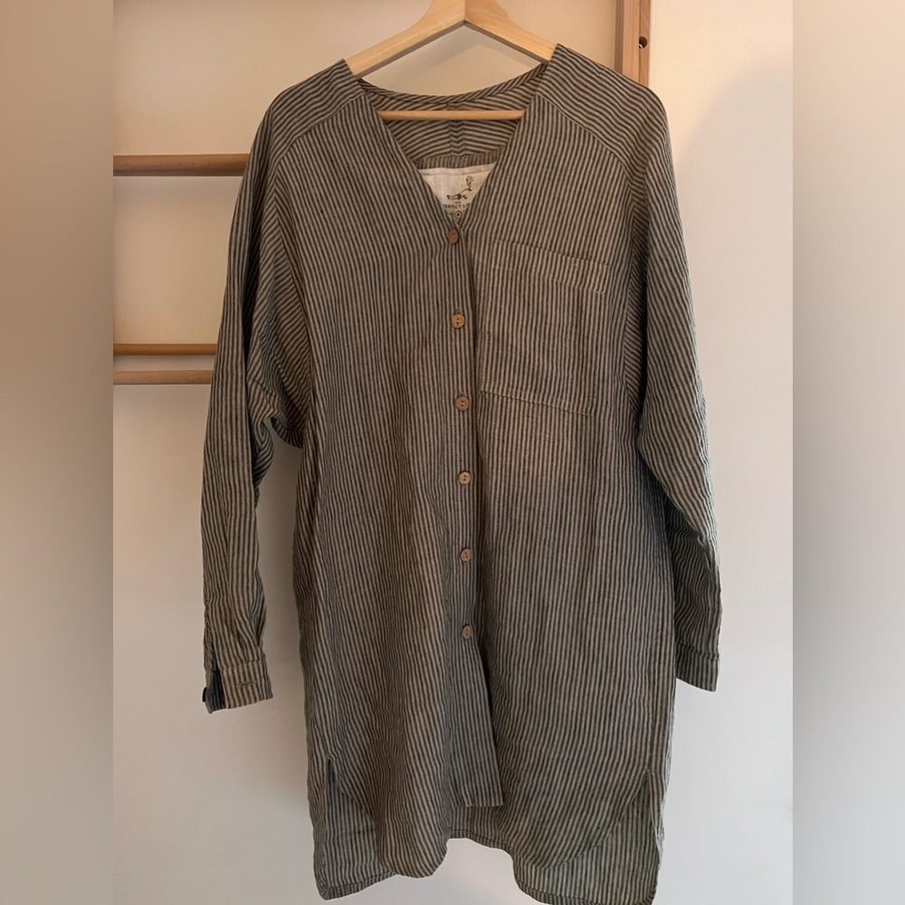 NotPERFECTLINEN Livorno in Natural Stripe EUC